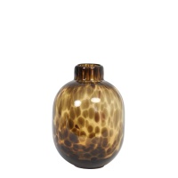 Light&Living Vaas Dakar glas bruin-zwart groot